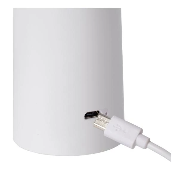 Lucide JIVE - wiederaufladbare Tischlampe Innen/Außen - Akku/Batterie - Ø 13,7 cm - LED Dim. - CCT - 1x3W 2800K/6500K - IP44 - Weiß - detail 6